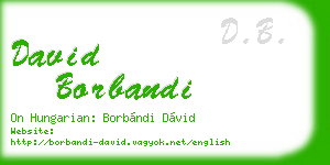 david borbandi business card
