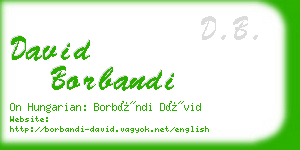 david borbandi business card